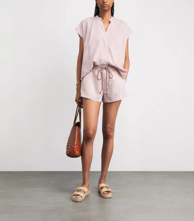 Citizen Of Humanity Citizens Of Humanity Este Striped Drawstring Shorts In Pink