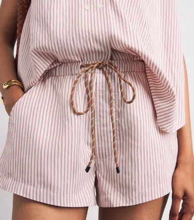 Citizen Of Humanity Citizens Of Humanity Este Striped Drawstring Shorts In Pink