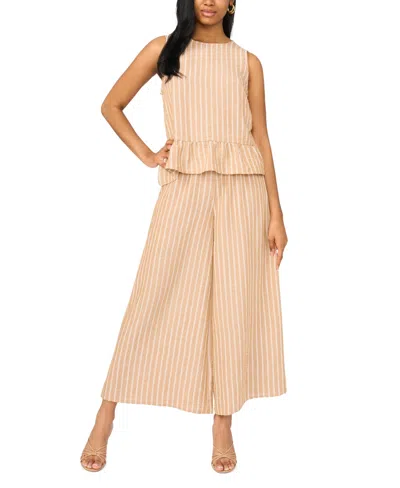 Vince Camuto Solid Ruffle Peplum Top In Gray