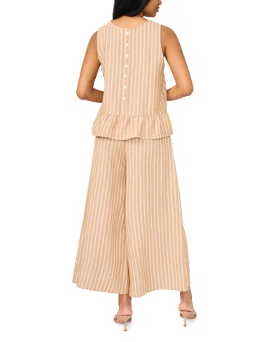 Vince Camuto Solid Ruffle Peplum Top In Gray