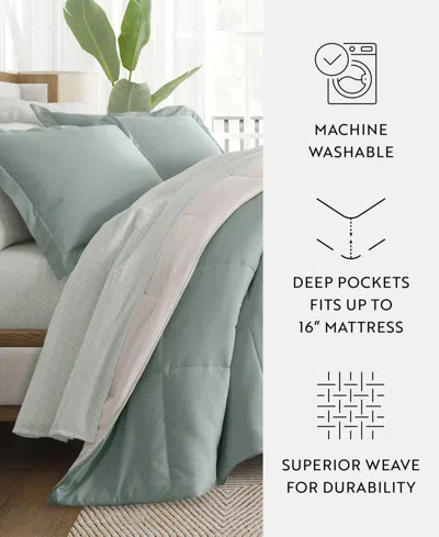 Ienjoy Home Bedding Bundle Reversible Pattern 7-piece Comforter Set, Queen