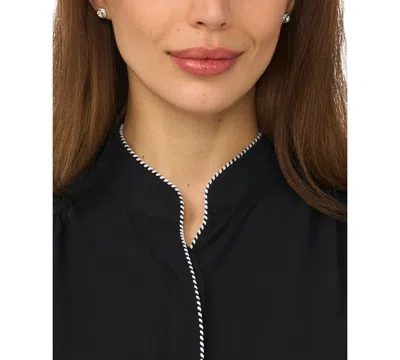 Cece Pearce Puff Sleeve Top In Black
