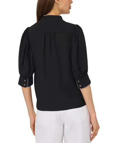 Cece Pearce Puff Sleeve Top In Black