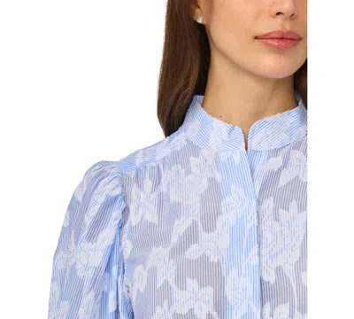 Cece The Pearce Puff Shoulder Top In Blue