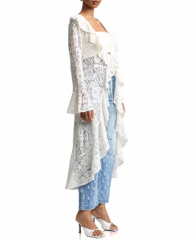 Avec Les Filles Lace Cascade Duster Jacket In Multi