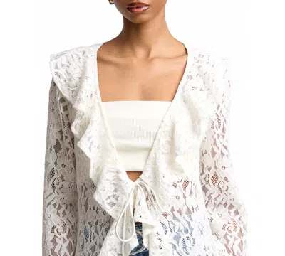 Avec Les Filles Lace Cascade Duster Jacket In Multi