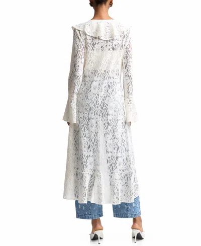 Avec Les Filles Lace Cascade Duster Jacket In Multi