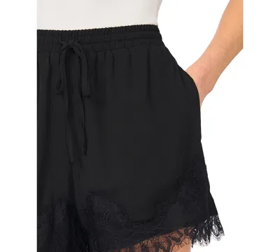 Cece Pull-on Shorts With Lace Hem In Black