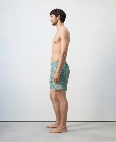 Mango Printed Swimsuit With Drawstring In Green