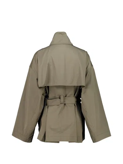 Frame Belted Jacket In Green
