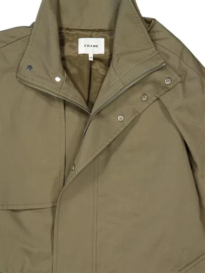 Frame Belted Jacket In Green