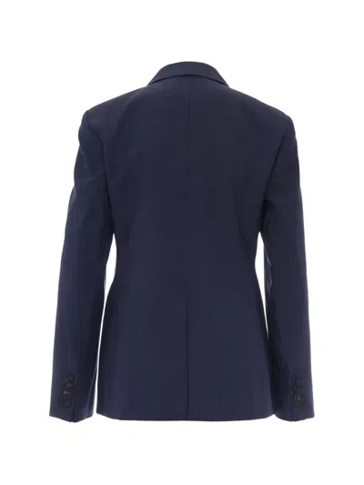 Max Mara Double-breasted Virgin-wool Blazer In Blue