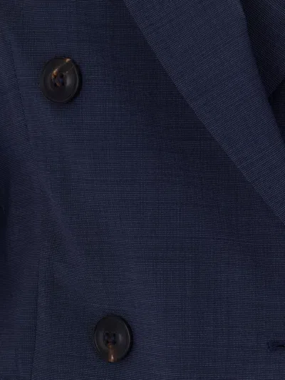 Max Mara Double-breasted Virgin-wool Blazer In Blue