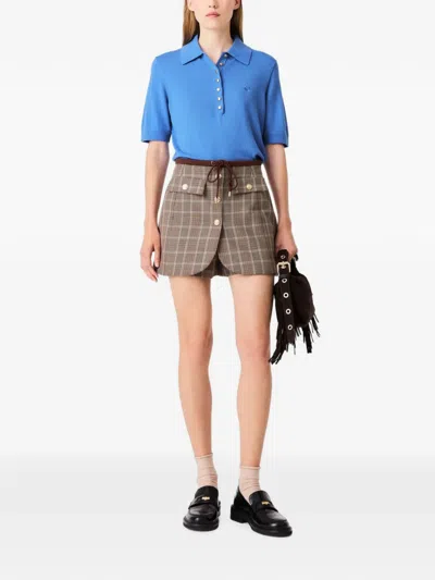 Maje Layered-effect Suit Shorts In Neutral