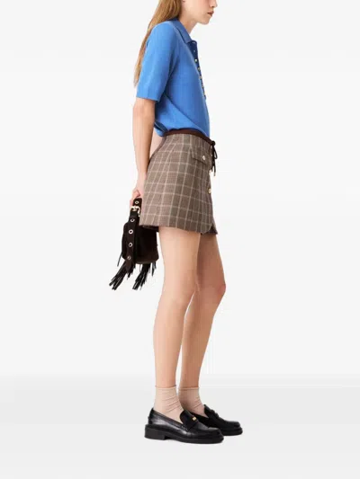 Maje Layered-effect Suit Shorts In Neutral