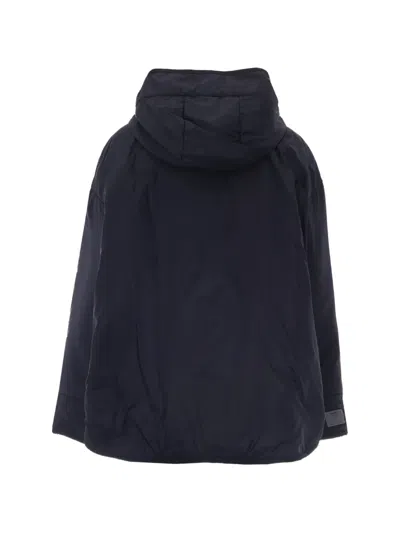 Max Mara The Cube Hooded Jacket In Blue