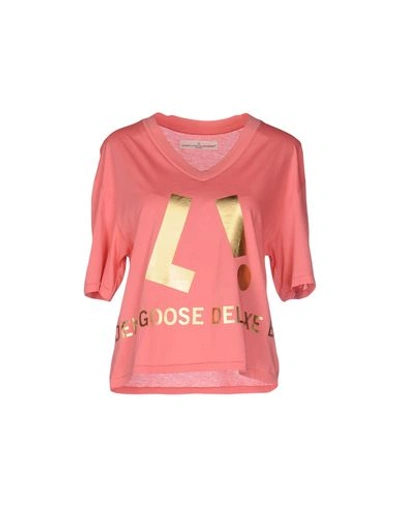Golden Goose T-shirts In Coral