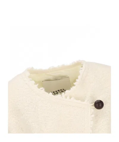 Isabel Marant Suna Asymmetrical Virgin Wool Blend Jacket In Neutral