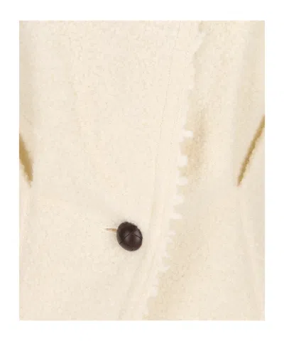 Isabel Marant Suna Asymmetrical Virgin Wool Blend Jacket In Neutral