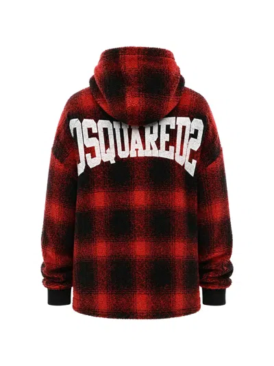 Dsquared2 Checked Hooded Jacket In Red