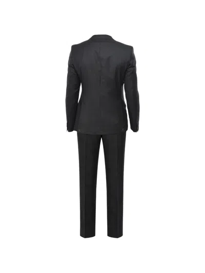 Corneliani Check-pattern Single-breasted Suit In Black