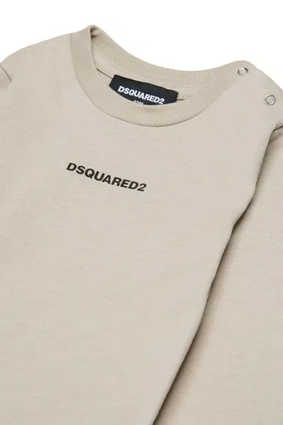 Dsquared2 Logo-print Shoulder-button T-shirt In Neutral