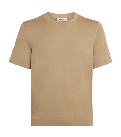 Sandro Paris Knitted T-shirt In Neutral