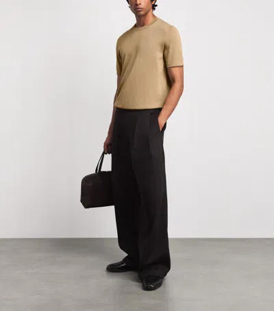 Sandro Paris Knitted T-shirt In Neutral