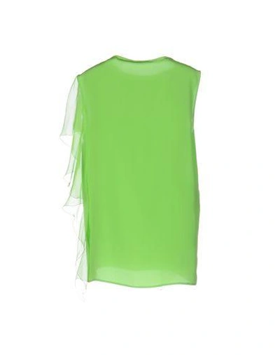Shop Versace Tops In Light Green