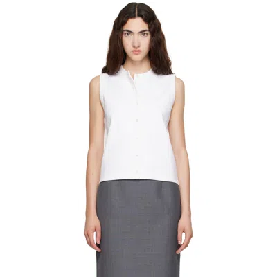 Flore Flore Sleeveless Open-front Vest In White