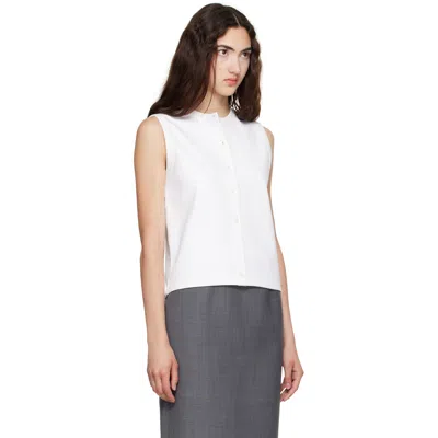 Flore Flore Sleeveless Open-front Vest In White