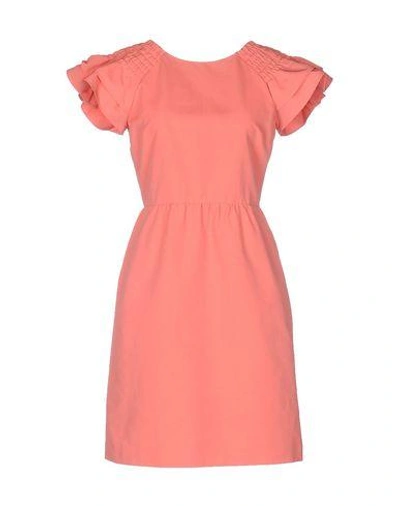 Shop Red Valentino Short Dress In Salmon Pink