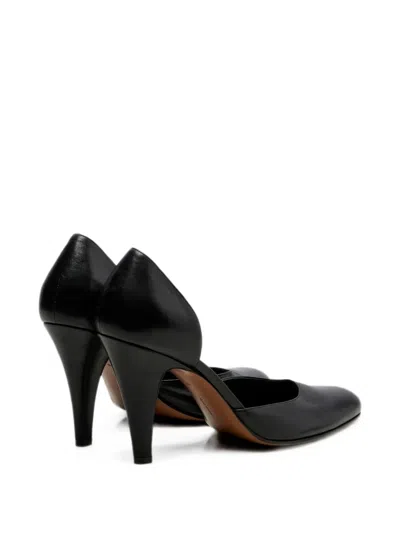 The Row Black Leather Ornella Pumps In Black