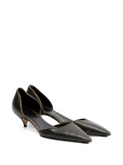The Row Brown Liisa Kitten Dorsay Pumps In Black