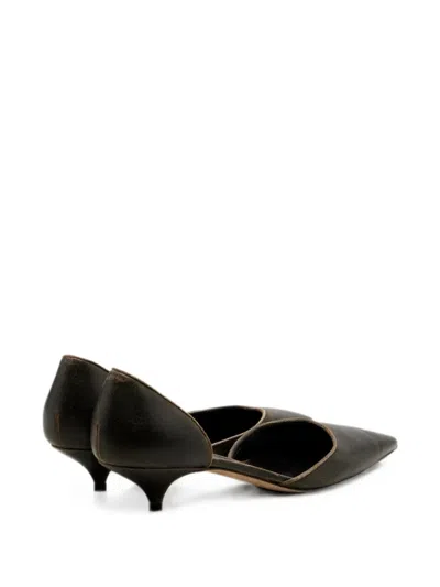 The Row Brown Liisa Kitten Dorsay Pumps In Black