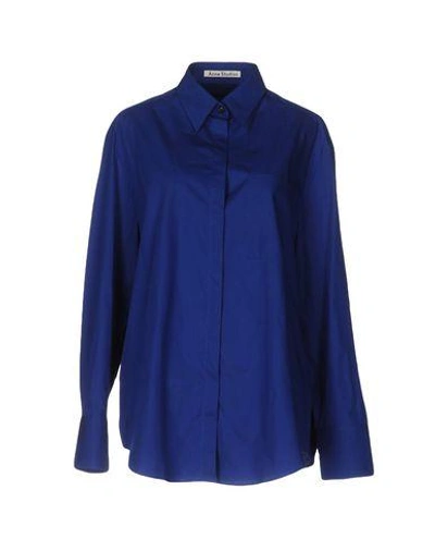 Shop Acne Studios Solid Color Shirts & Blouses In Blue