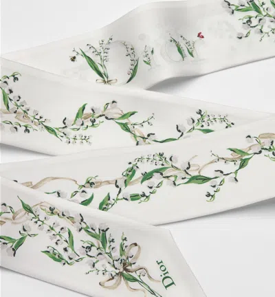 Dior Pointed Silk Scarf In White