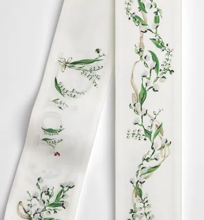 Dior Pointed Silk Scarf In White