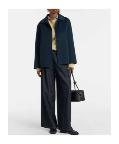 Max Mara Virgin Wool Jacket In Blue