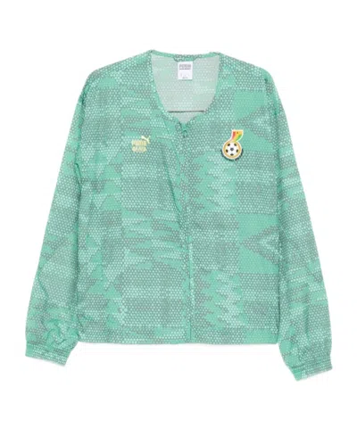 Puma Patterned Zip-up Jacket In Green
