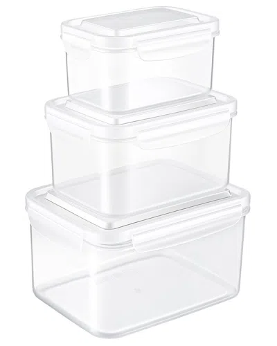 Sorbus 3-pack Stackable Plastic Food Storage Containers In Transparent