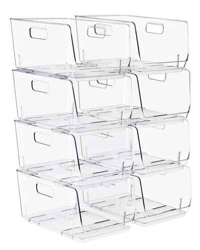 Sorbus Stackable Medium Storage Bins - 8-pack In Transparent