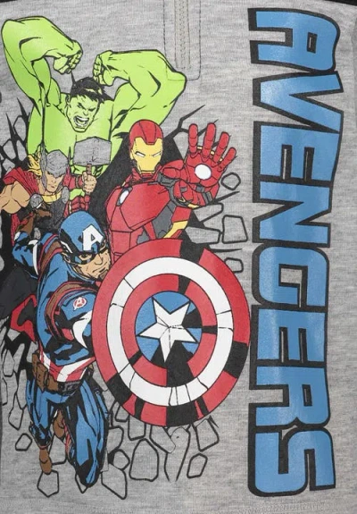 Marvel Half Zip Hoodie In Gray
