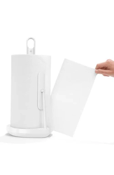 Simplehuman Paper Towel Holder And Spray Pump In White