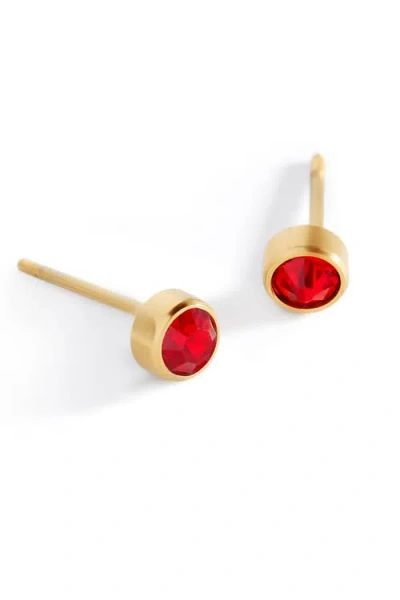 Mint & Lily Birthstone Bezel Studs In Gold
