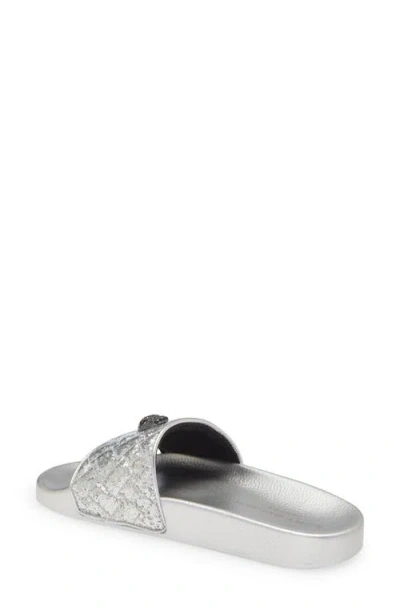 Kurt Geiger London Meena Eagle Slide Sandal In Silver