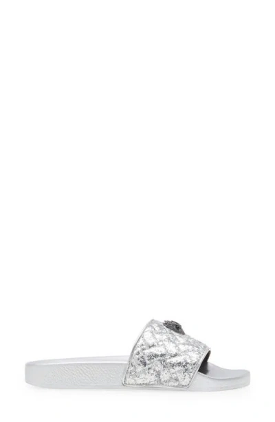 Kurt Geiger London Meena Eagle Slide Sandal In Silver