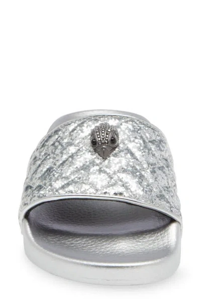 Kurt Geiger London Meena Eagle Slide Sandal In Silver