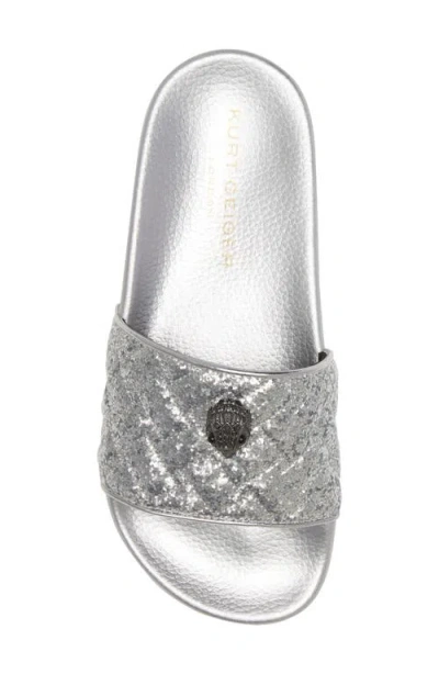 Kurt Geiger London Meena Eagle Slide Sandal In Silver