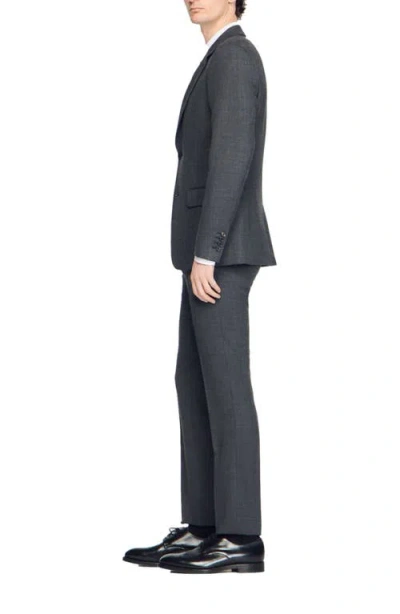 Sandro Wool Suit Jacket In Black